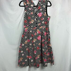 Modcloth polka dot floral dress size M
